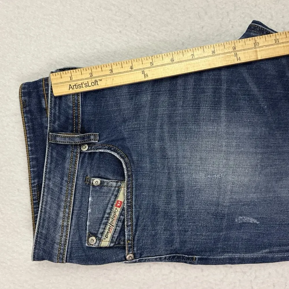 Diesel Waykee Regular Straight Jeans Mens 36X32 Medium Wash Button Fly